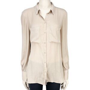Women's Cream Button-Up Blouse